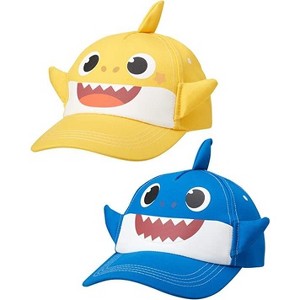 Baby Shark Mommy or Daddy and Me Hat – Boys’ and Girls’ Matching Adult and Toddler Hat (Blue/Yellow) - 1 of 4