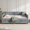 Kumasinova Twin/Full Size Daybed with 2 Storage Drawers,Fabric Upholstered Sofa Bed with Button Tufted Back & Piped Arms for Living Room,Bedroom - 3 of 4