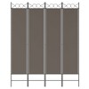 VidaXL Modern Style Fabric Room Divider, 4-Panel Foldable Partition Screen, Anthracite, 63"x86.6" - Versatile and Portable Separation Wall for Home - 3 of 4