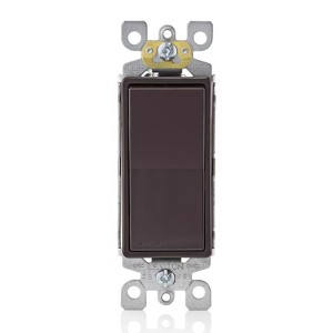 Leviton Decora 15 amps Single Pole Rocker AC Quiet Switch Brown - Case of 1 - 1 each - 1 of 1