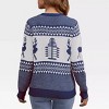 Womens Christmas Sweater 2025 Crew Neck Festive Pattern Sweater Christmas Trees & Reindeers Pullover Sweaters Simple Holiday Sweater - 2 of 4
