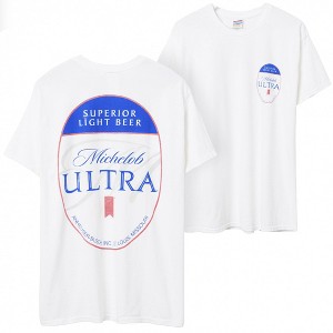 Adult Michelob Ultra Oval Logo T-Shirt by Junk Food - 1 of 2
