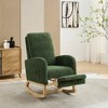 TiramisuBest 25.4"W Nursery Rocking Chair, High Back Glider with Retractable Footrest & Side Pocket, Rubber Wood Legs, Navy - 2 of 4