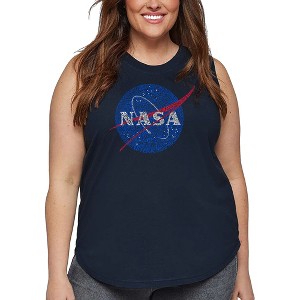 LA Pop Art Women's Word Art Tank Top - NASA's Most Notable Missions - 1 of 4