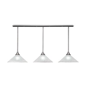 Toltec Lighting Stem 3 - Light Chandelier in  Brushed Nickel with 16" Frosted Crystal Shade - 1 of 1