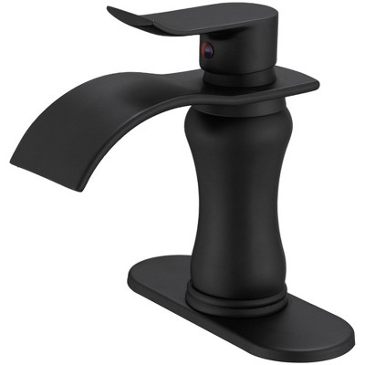 BWE Waterfall Single Hole Single-Handle Low-Arc Bathroom Faucet With Suppy Line
