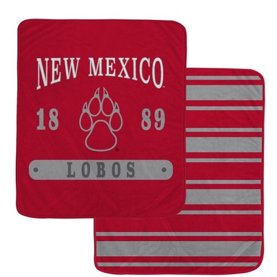 NCAA New Mexico Lobos Varsity Plaque Double Sided Royal Plush Blanket
