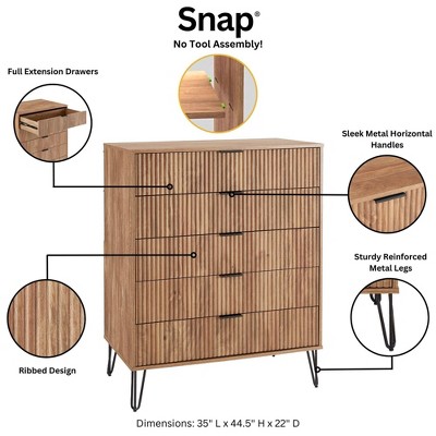 Dumbo 3-Piece Brown Wood Dresser and Nightstand Set