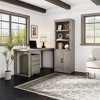 5 Tier Book case with Cabinet, Farmhouse Book Shelf with Storage Doors, 68.7" Tall Wooden 5 Shelf Case Grey - 3 of 4