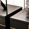 JTH LUXE Kingsly 21" Wide Contemporary Glam Storage Side Table, Espresso Black Birchwood & Veneer - 4 of 4