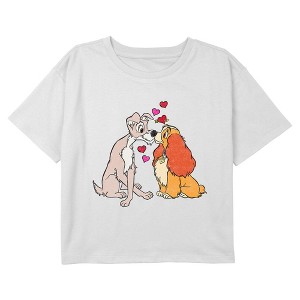 Girl's Lady and the Tramp Duo Love Cropped T-Shirt - 1 of 3