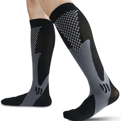 Medical Compression Socks for Men & Women (2 Pairs, Black) – Knee High Support