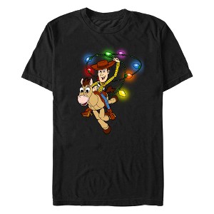 Men's Toy Story Christmas Woody Light Lasso T-Shirt - 1 of 4