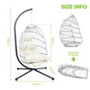 Whisen 1-Person PE Wicker Patio Egg Chair Patio Swings Chair with Cushion - 2 of 4