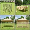 Yescom 11x11ft Pop-Up Gazebo Tent with Mesh Sidewall Canopy Shelter Outdoor Home Patio Beige - 3 of 4