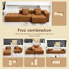 Okak105.5" L-Shaped Modular Convertible Sectional Sofa Modern Corduroy Upholstered Floor Couch 3PC Free Combination for Living Room,Apartment, Brown - 3 of 4