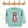 Pink and Teal Nutcracker Patchwork Print - Toddler Graphic Sweatshirt and Youth Graphic Sweatshirt - 2 of 4