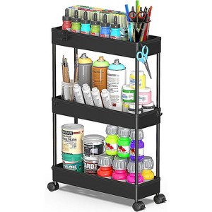 Boersma 3 Tier Bathroom Storage Organizer Laundry Room Utility Cart Mobile Shelving Unit, for Kitchen Office Bathroom Laundry Narrow Places - 1 of 4