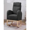 35.43"Modern Accent Rocking Chair Rocking Chair with Solid Wood Legs - 3 of 4
