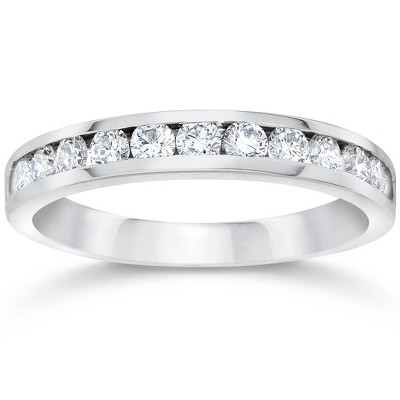  Pompeii3 Platinum .48Ct Certified Lab Created Diamond Channel Set Wedding Ring Size 5.25 - Size 5.25 