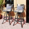 Pellebant 2PC Outdoor Cast Aluminum Swivel Bar Stool with Sunbrella Cushion - 2 of 4
