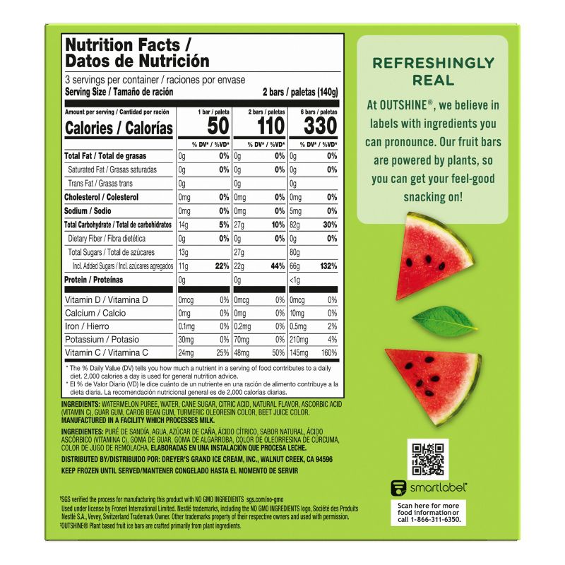 Outshine Watermelon Frozen Fruit Bars - 6ct/14.7oz, 4 of 14