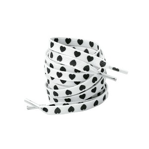 INSPIRE CHIC Heart Printed Colored Flat Shoe Laces for Sneakers Athletic Sport Boots 1 Pair - 1 of 3