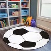 LOVEVOOK Soft Round Rugs for Bedroom, Soccer Rug for Boys, Bedside Area Kids Carpet for Living Room, Nursery, Dorms Machine Washable 47 Inch - 2 of 4