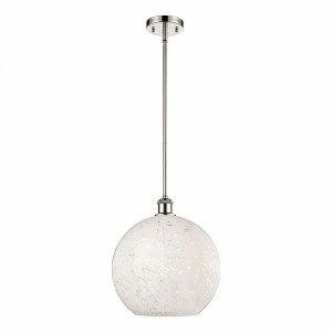 White Mouchette - 1 Light Stem Hung Pendant In Modern Style-13.5 Inches Tall and 12 Inches Wide - 1 of 1