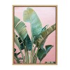 18"x24" Kate & Laurel All Things Decor Sylvie Tropic Pink Wall Art: Floating Canvas, Botanical Print - 2 of 4