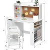 homfan Study Desk and Chair Set,  - Features Bookshelf, Bulletin Board, and Cabinets - 4 of 4