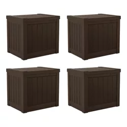 Keter Circa 37gal Round Patio Box Stylish Storage Table and Seating Brown Resin 