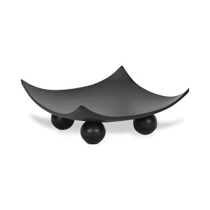 Cheung's Clyne Curved Black Wood Trays on Wood Orbs - Large - 1 of 4