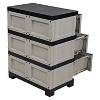 Sunnydaze Heavy-Duty Plastic 3-Drawer Storage Cabinet Organizer - 29.5" - 3 of 4