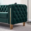 NicBex 84.25 Inch Velvet Tufted 2-Seat Sofa with 2 Throw Pillows for Living Room,Apartment,Bedroom - 4 of 4