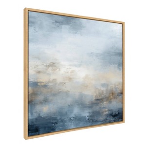 Kate & Laurel All Things Decor 30"x30" Tonal Abstract Blue Framed Canvas by The Creative Bunch Studio Natural - 1 of 4