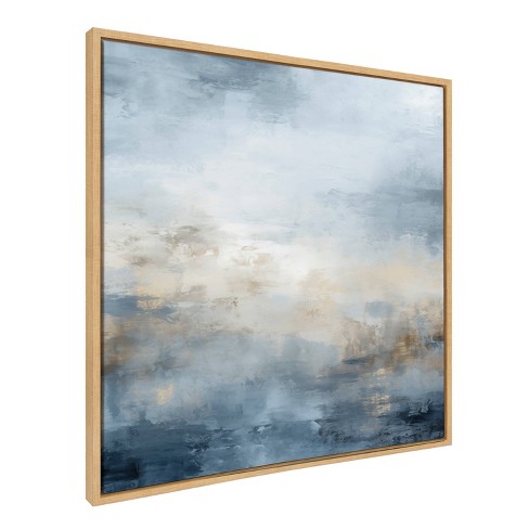 Kate & Laurel All Things Decor 30"x30" Tonal Abstract Blue Framed Canvas by The Creative Bunch Studio Natural - image 1 of 4