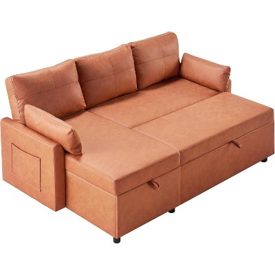 AMERLIFE 2 in 1 Pull Out Sofa Bed with Storage Chaise