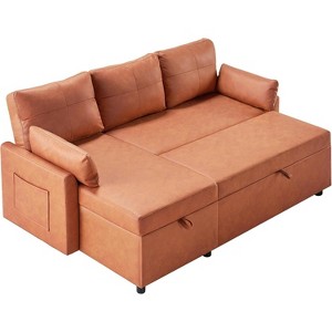 AMERLIFE 2 in 1 Pull Out Sofa Bed with Storage Chaise - 1 of 4