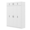 YOOCOZZ Modern 4-Door Freestanding Wardrobe with One Lockable Drawer and Top Cabinets - 3 of 4