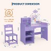 2-in-1 Kids Vanity Set with Stool, Adjustable Mirror and Storage, Playroom Makeup Desk for Toddlers and Little Girls, Easy Assembly Safe Design - 2 of 4