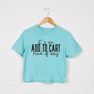Simply Sage Market Women's Add To Cart Kinda Day Short Sleeve Relaxed Fit Cropped Tee - 1 of 4