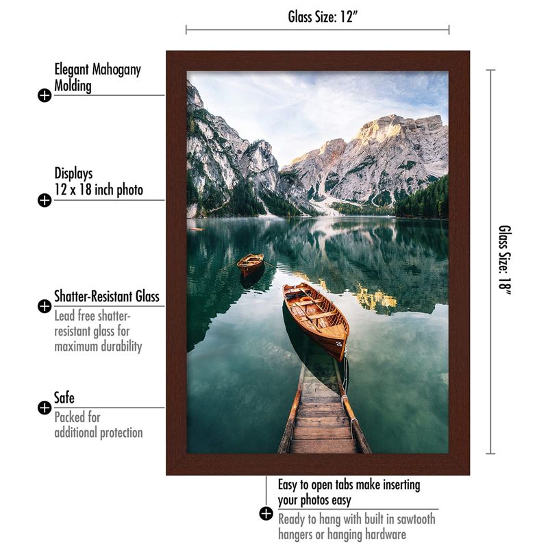 Americanflat Picture Frame with tempered shatter-resistant glass - Wall Mounted Horizontal and Vertical Formats, 2 of 9