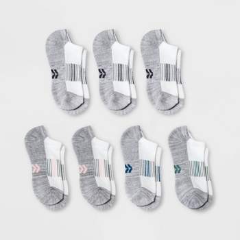 Women's Striped Cushioned 4pk No Show Athletic Socks - All In Motion™ White/pastels  4-10 : Target