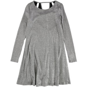 bar III Womens Silver Metallic Shift Dress - 1 of 2