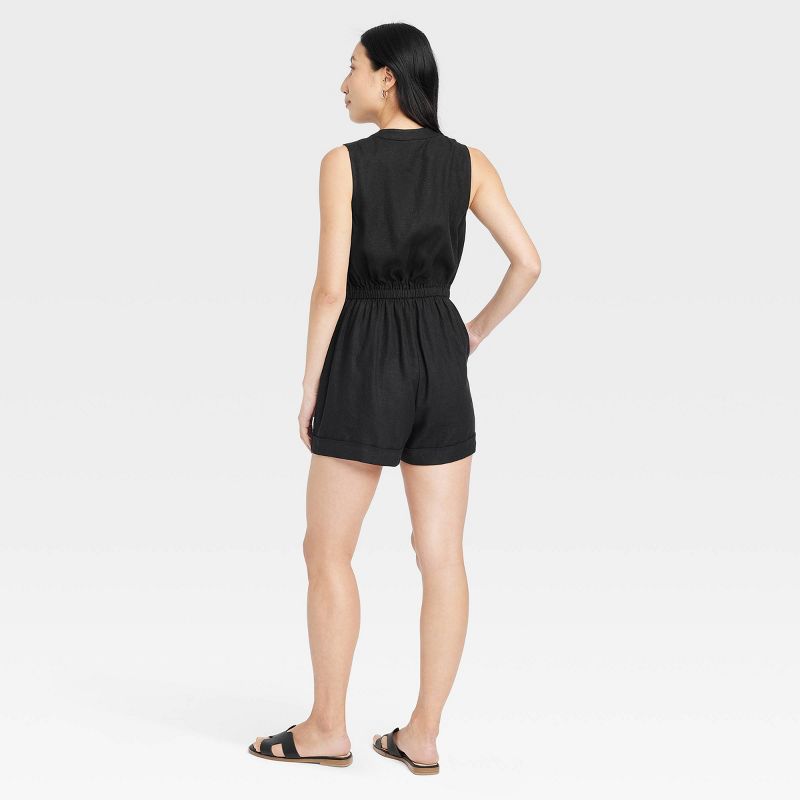 Women's Linen Mini Jumpsuit - A New Day™, 3 of 11