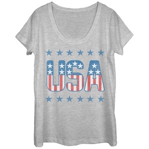 Women's Lost Gods Fourth of July  USAs Scoop Neck - 1 of 3