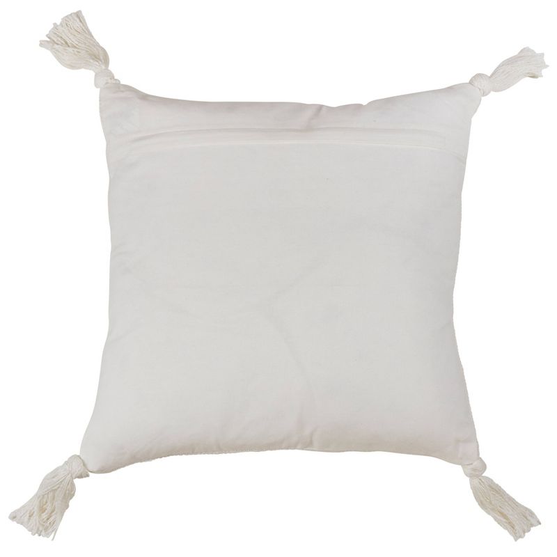 20&#34;x20&#34; Oversize Solid Square Throw Pillow with Tassels Cream - Saro Lifestyle, 4 of 5