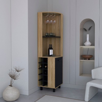 Sevobal,Decorative Storage Cabinets, Modern Farmhouse Wine Cabinet With Storage Freestanding, Black, 70.8*17.7*17.7