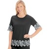 Collections Etc Stylish Border Embroidered Cotton Knit Top - 4 of 4